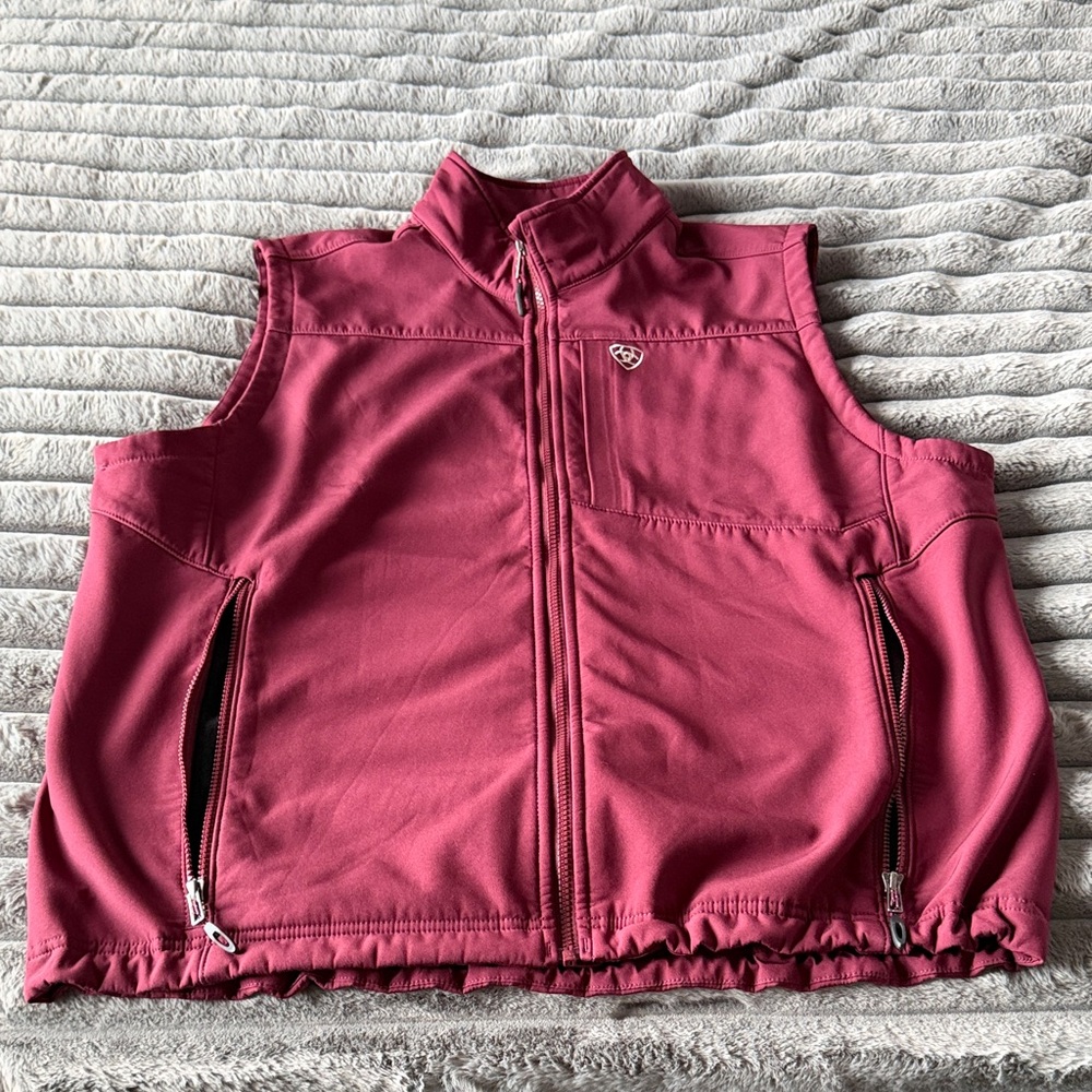 Ariat Maroon Zip-Up Vest